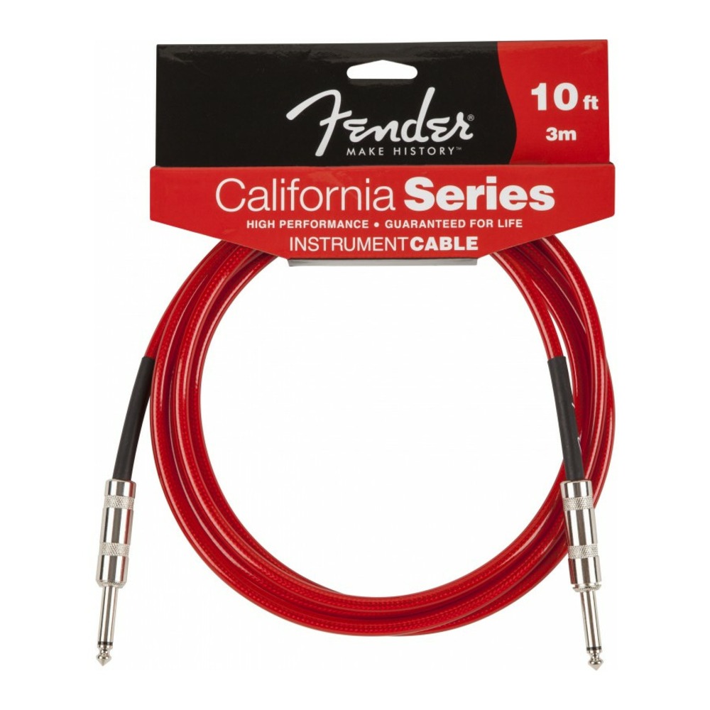 Кабель аудио 1xJack - 1xJack Fender 10 California Instrument Cable Candy Apple Red 3.0m