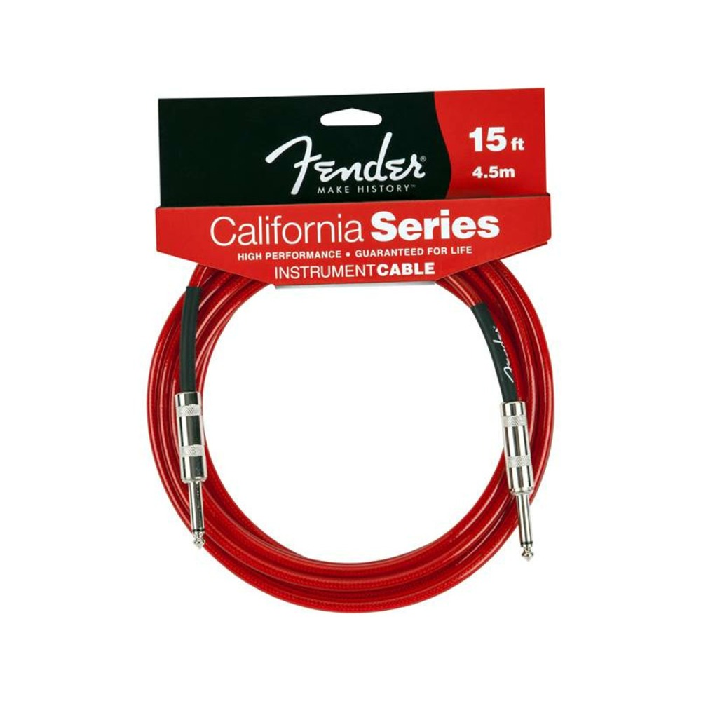 Кабель аудио 1xJack - 1xJack Fender 15 California Instrument Cable Candy Apple Red 4.5m