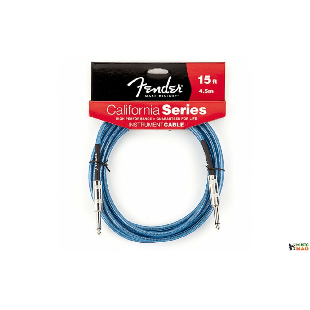 Кабель аудио 1xJack - 1xJack Fender 15 California Instrument Cable Lake Placid Blue 4.5m