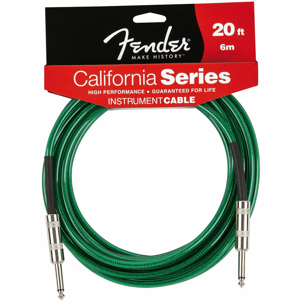 Кабель аудио 1xJack - 1xJack Fender 10 California Instrument Cable Surf Green 3.0m