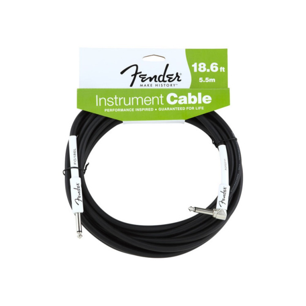 Кабель аудио 1xJack - 1xJack Fender 10 Angle Instrument Cable Black 3.0m