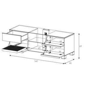 Тумба для ТВ Sonorous MD 9340-C-INX-MOL