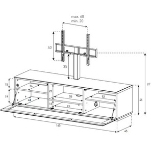 Тумба с ТВ стендом Sonorous ST 161F WHT MOL BS