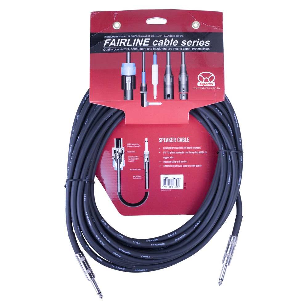 Кабель аудио 1xJack - 1xJack SUPERLUX SFS10PP 10.0m