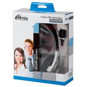 Компьютерная проводная гарнитура Ritmix RH-533USB black