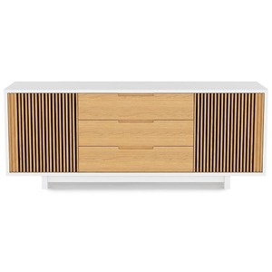 Тумба для ТВ BDI Vertica Satin White&White Oak 8558