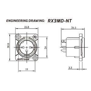 Терминал XLR (Папа) Roxtone RX3MD-BT