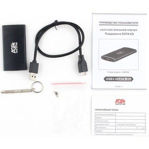 Внешний корпус для mSATA SSD AgeStar 3UBMS2 (BLACK)