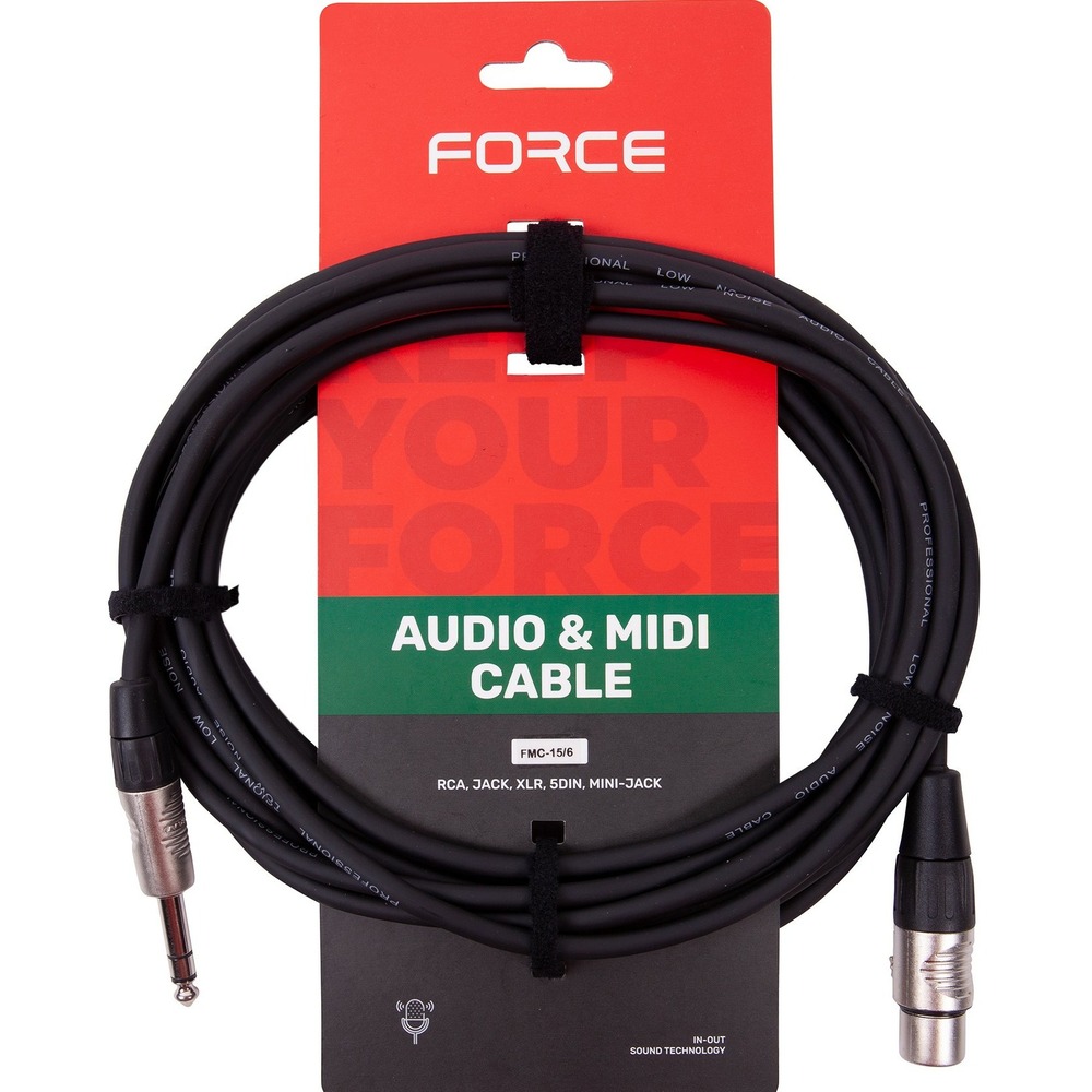 Кабель аудио 1xJack - 1xXLR FORCE FMC-15/6 6.0m