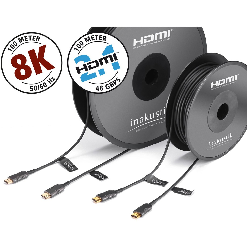 Кабель HDMI - HDMI оптоволоконные Inakustik 009245010 Professional HDMI 2.1 Optical Fiber Cable 10.0m