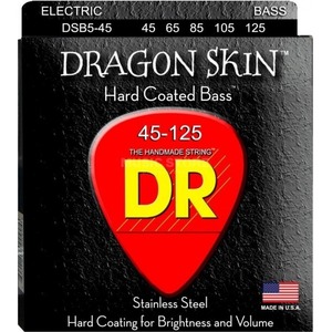 Струны для 5-ти струнной бас гитары DR String DSB5-45 DRAGON SKIN