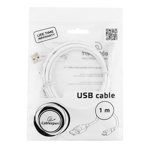 Кабель USB 2.0 Тип A - B micro Cablexpert CCP-mUSB2-AMBM-W-1M 1.0m