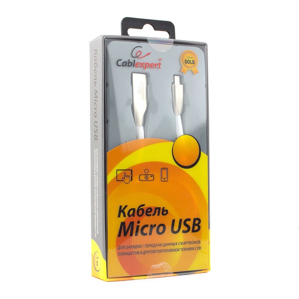 Кабель USB 2.0 Тип A - B micro Cablexpert CC-G-mUSB01W-3M 3.0m