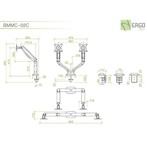 Кронштейн настольный ErgoFount BMMC-02C