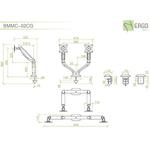 Кронштейн настольный ErgoFount BMMC-02CG