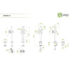 Кронштейн настольный ErgoFount BMMS-01