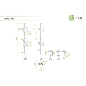 Кронштейн настольный ErgoFount BMMS-02V