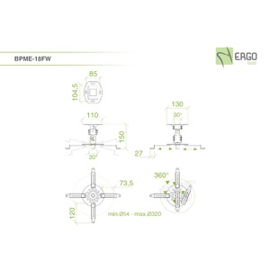 Кронштейн для проектора ErgoFount BPME-18F W