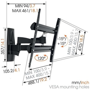 Кронштейн наклонно-поворотный Vogels WALL 3250 B