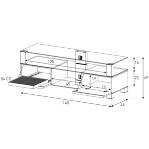 Тумба для ТВ Sonorous MD 9140 C-INX-OAK