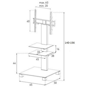 Тумба с ТВ стендом Sonorous PL 2525-B-HBLK