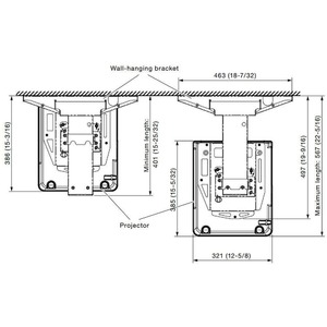 Кронштейн настенный для ультракороткофокусных проекторов Panasonic ET-PKC100W