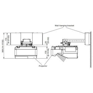 Кронштейн настенный для ультракороткофокусных проекторов Panasonic ET-PKC100W