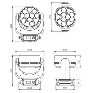 Прожектор полного движения LED Silver Star SS9371XHE PLUTO 4000XE HEX