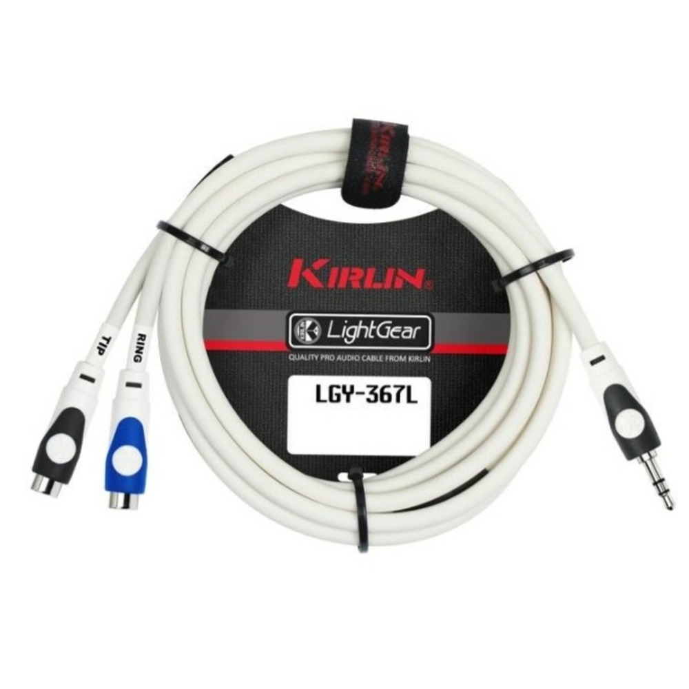 Кабель аудио 1xMini Jack - 2xRCA Kirlin LGY-367L 1M WH 1.0m