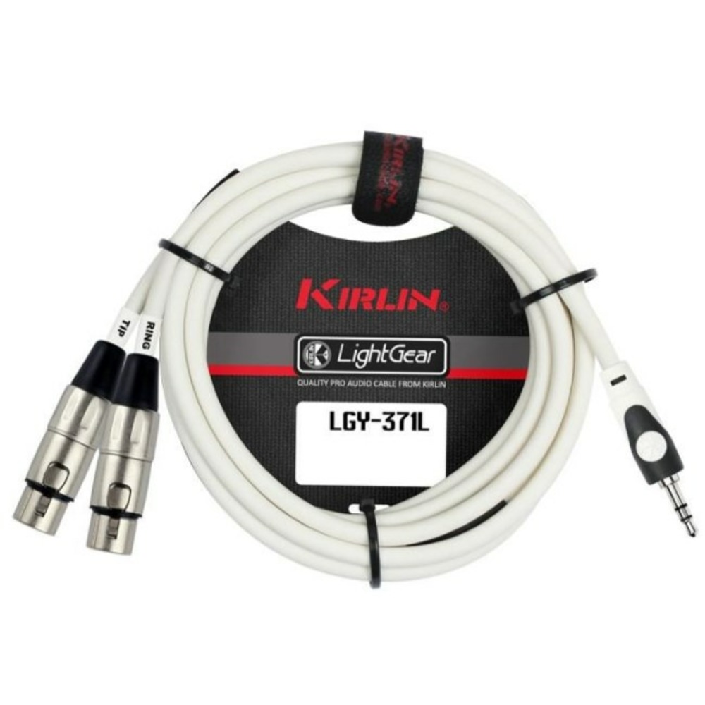 Кабель аудио 1xMini Jack - 2xXLR Kirlin LGY-371L 1M WH 1.0m