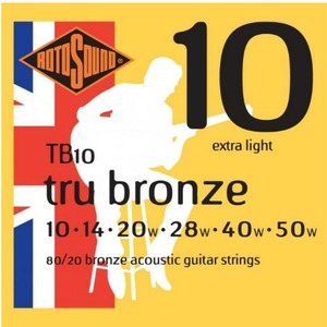 Струны для акустической гитары ROTOSOUND TB10 STRINGS 80/20 BRONZE