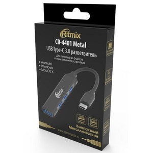 Хаб USB Ritmix CR-4401 Metal