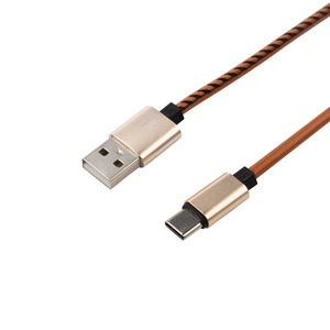 Кабель Rexant 18-1897 USB-Type-C 2 A, коричневая кожаная оплетка 1.0m