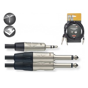 Кабель аудио 1xMini Jack - 2xJack Stagg NYC1/MPS2PR 1.0m