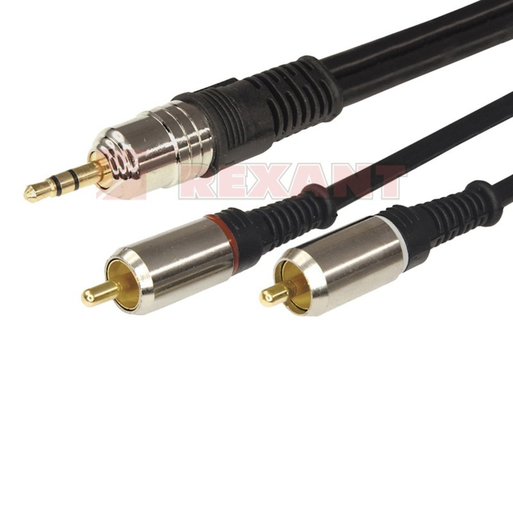 Кабель аудио 1xMini Jack - 2xRCA Rexant 17-4224 Gold (1 штука) 3.0m