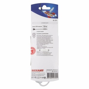 Кабель силовой Schuko - Pin Rexant 06-3251 белый 1.8m