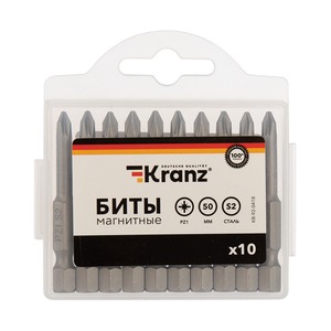 Бита для шуруповерта Kranz KR-92-0418  PZ1х50 мм (упак. 10 шт.)