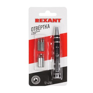 Отвертка Rexant 12-4705 Отвертка с насадками 6 шт.