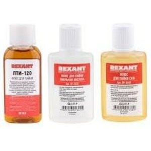 Набор для пайки Rexant 09-3741 жидкий флюс (флюс ПК, флюс СКФ, флюс ЛТИ-120)