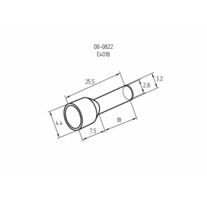 Наконечник штыревой втулочный Rexant 08-0822 изолированный F-18 мм 4 мм (НШВи 4.0-18) серый, 100шт