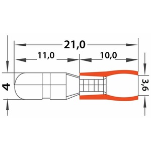 Разъем штекерный изолированный штекер Rexant 08-0511 4 мм 0.5-1.5 мм красный (100 штук)