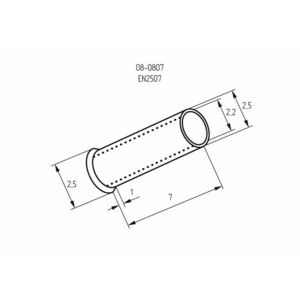 Наконечник штыревой втулочный Rexant 08-0807 L-7 мм 2.5 мм (НШВ 2.5-8/НГ 2.5-7), 100шт