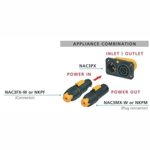 Разъем PowerCon Neutrik NAC3FX-W