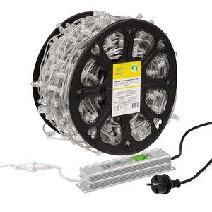 Гирлянда «LED Клип-лайт» Neon-Night 325-156 12 V, прозрачный ПВХ, 150 мм, цвет диодов теплый белый (100 метров)