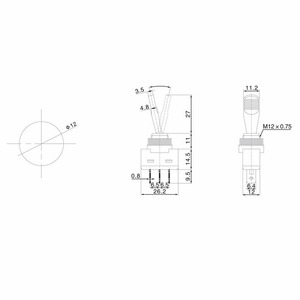 Тумблер Rexant 36-4373 12V 20А (3c) ON-OFF однополюсный  с зеленой подсветкой, 10шт