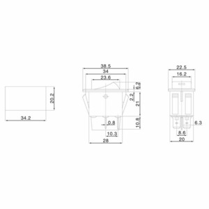 Выключатель клавишный Rexant 36-4440 12V 35А (4с) ON-OFF с красной LED подсветкой, 10шт