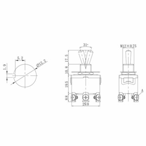 Тумблер Rexant 36-4170 250V 15А (6c) ON-(ON) двухполюсный, 10шт