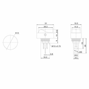 Выключатель клавишный Rexant 36-2670 12V 20А (3с) ON-OFF черный ОВАЛ с красной LED подсветкой, 10шт