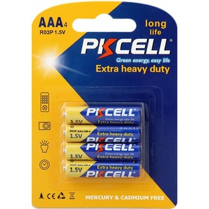 Батарейка PKCELL R03P-4B тип - AAА 4 шт в блистере