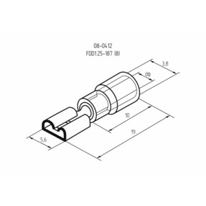 Клемма плоская изолированная Rexant 08-0412 5.6 мм 0.5-1.5 мм, 100шт.